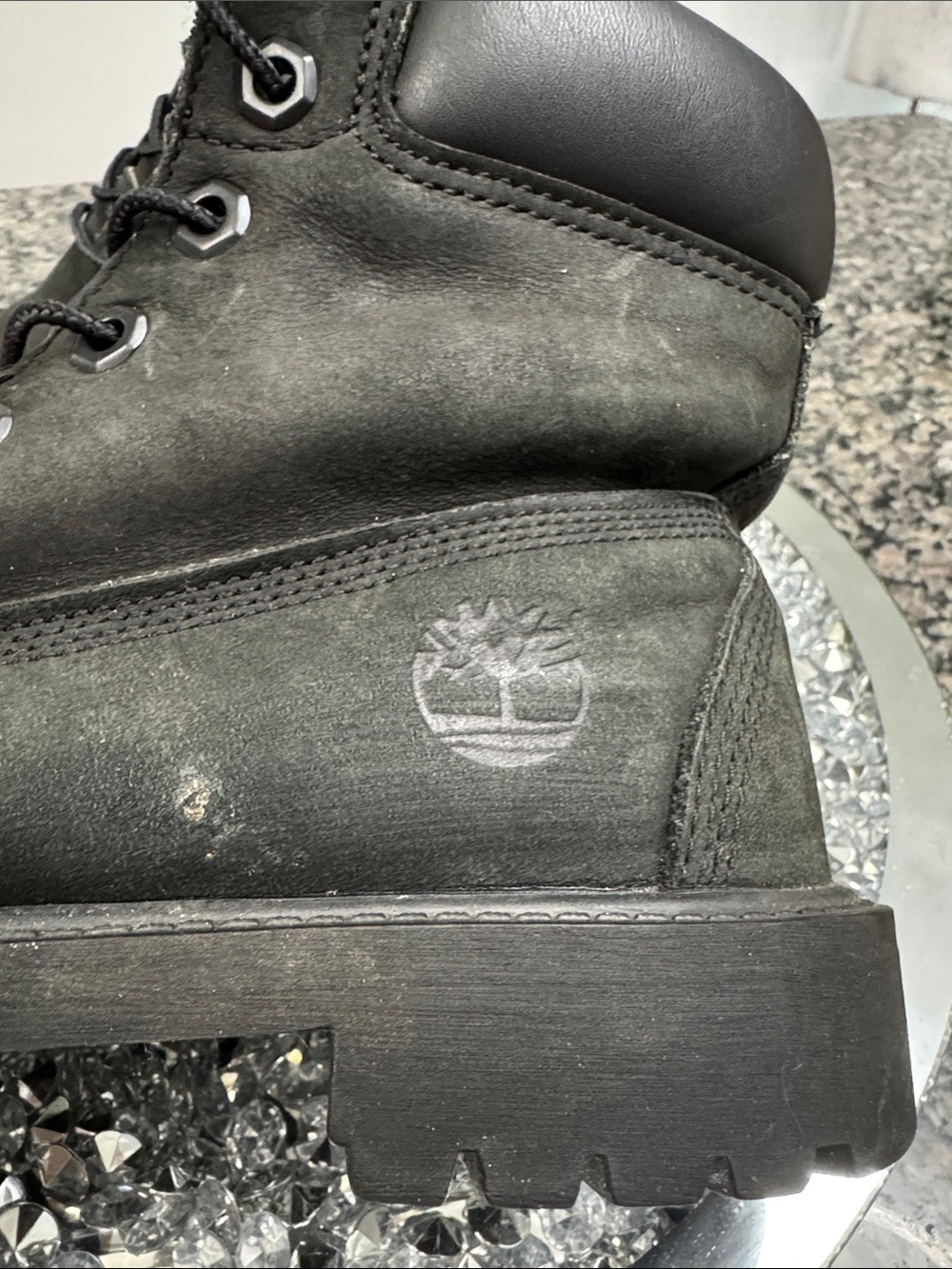 Timberland Black Women's Combat Moto Boots 4.5Y or W6 - Picture 7 of 15